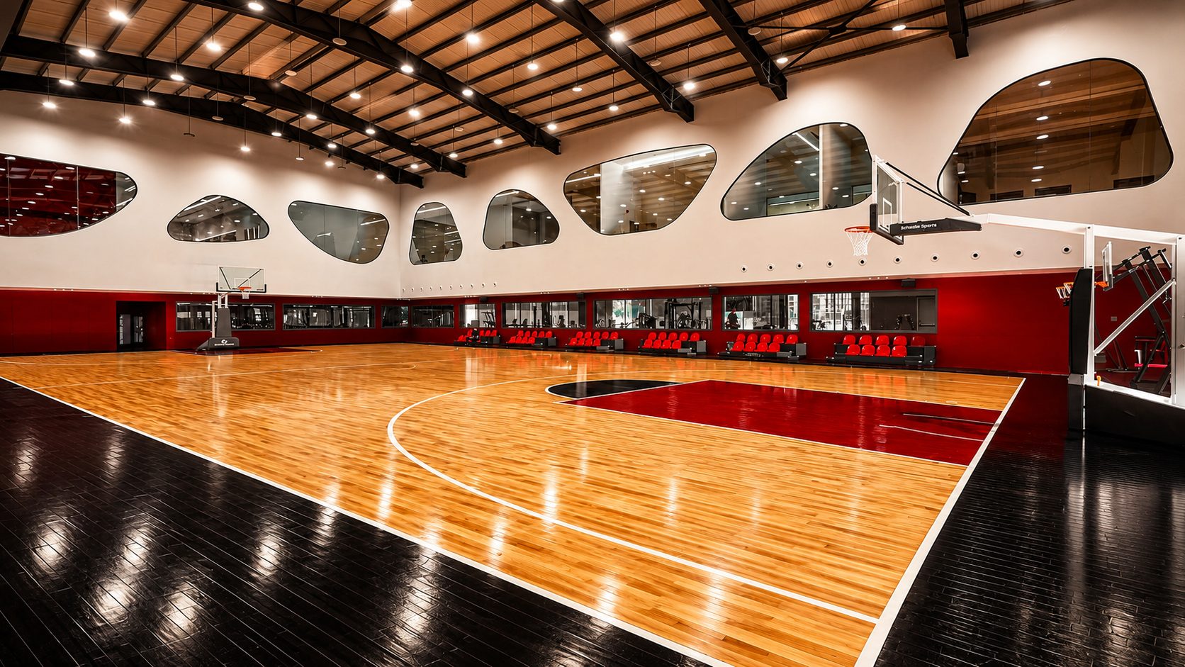 Basketball court mural