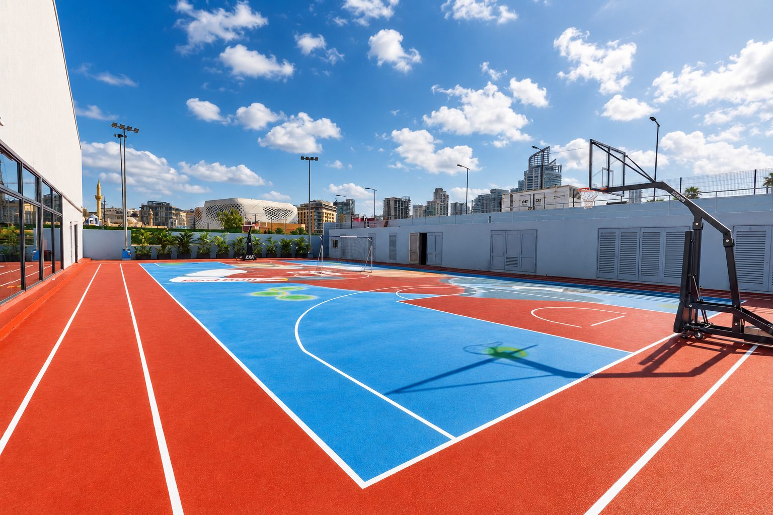 Outdoor basketball court